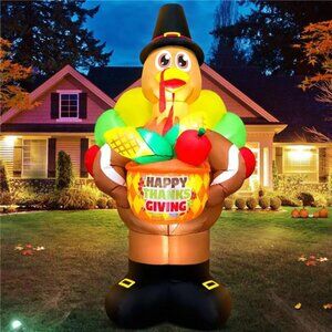 8FT Thanksgiving Inflatable Turkey Fruit Basket Thanksgiving Inflatables